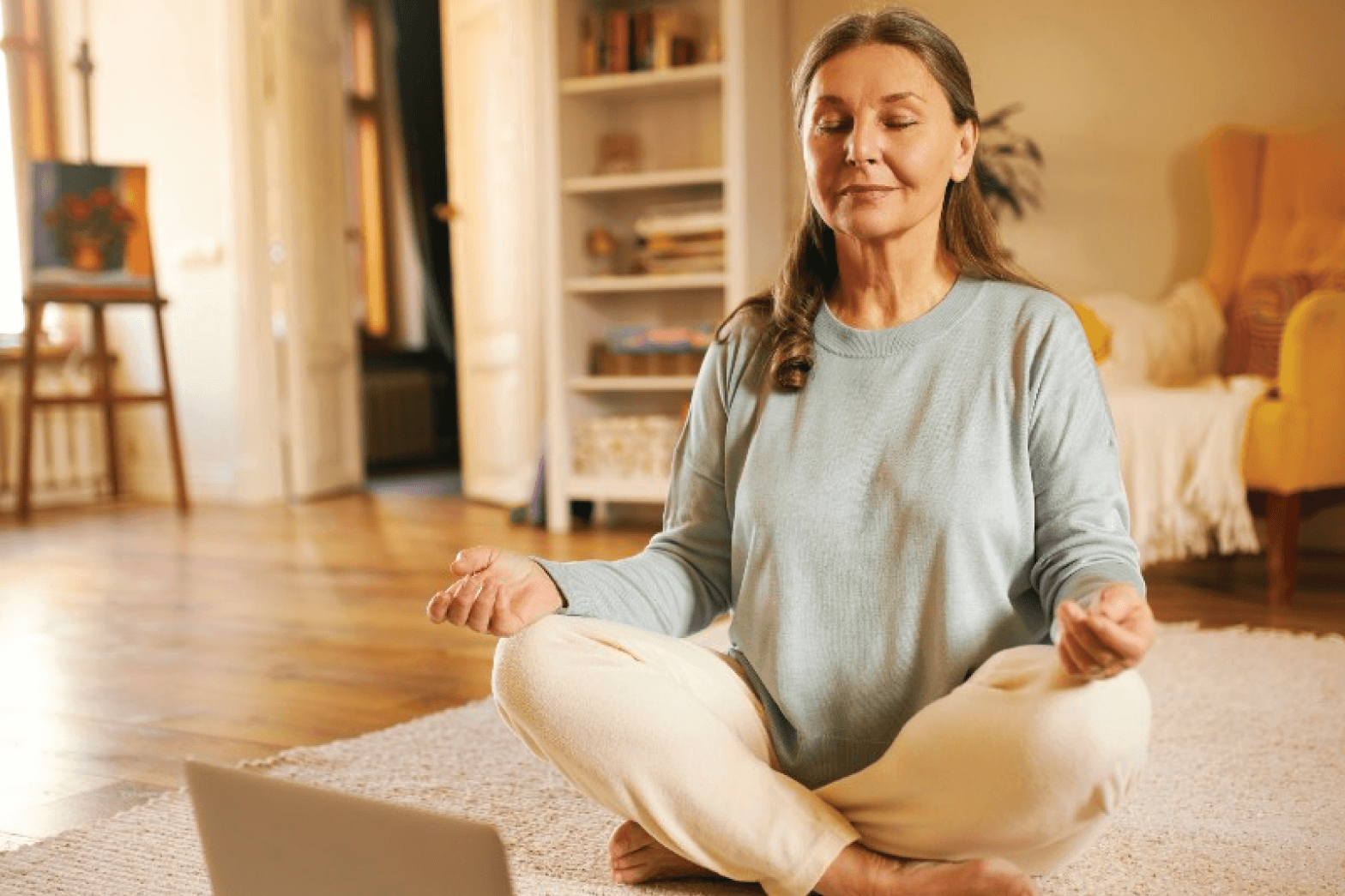 woman meditating